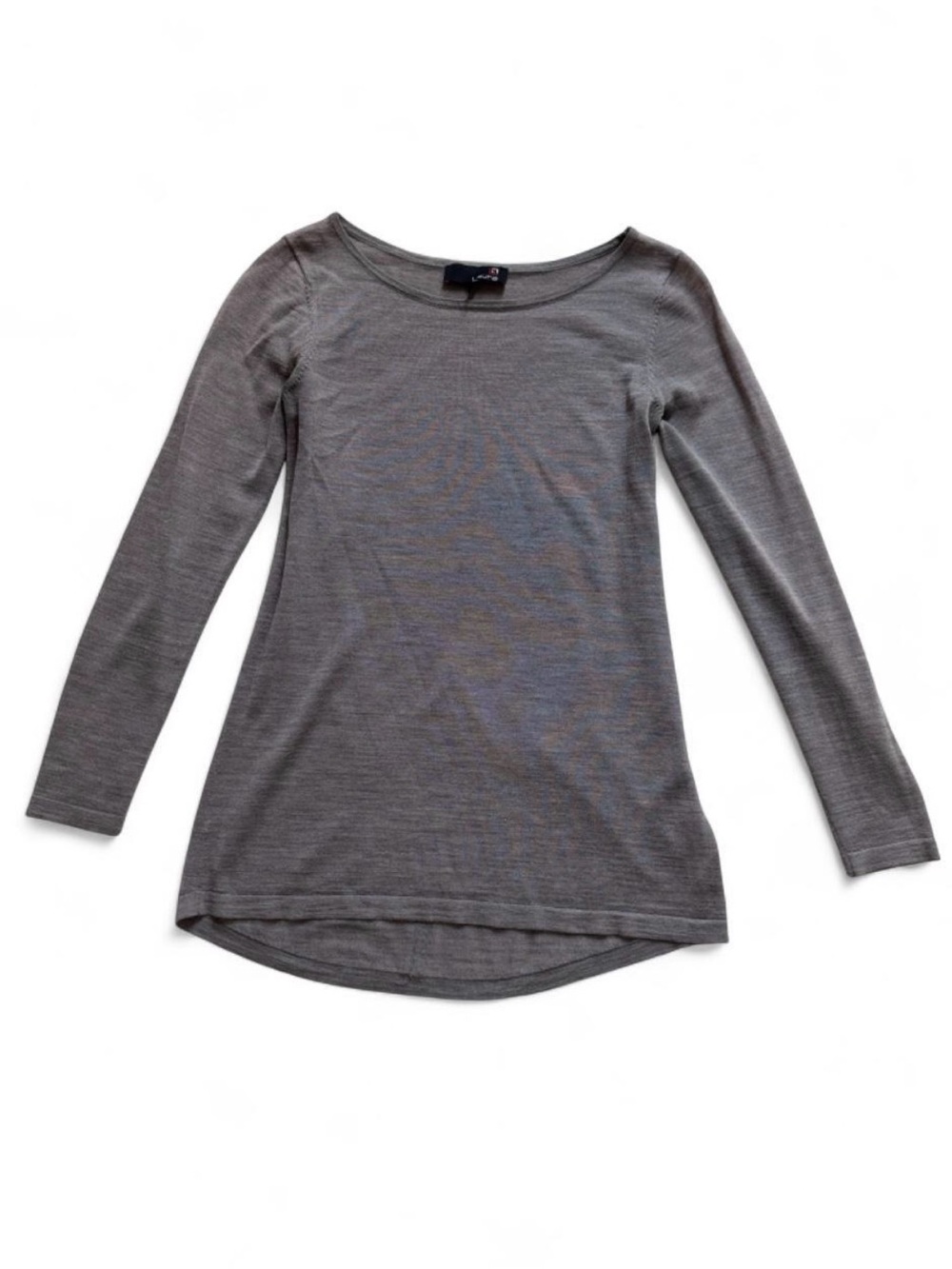 laura taupe slouchy longsleeve top